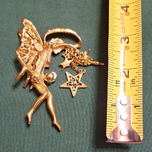 Kirks Folly Gold Fairy Brooch with Star Accents - Picture 3 of 5